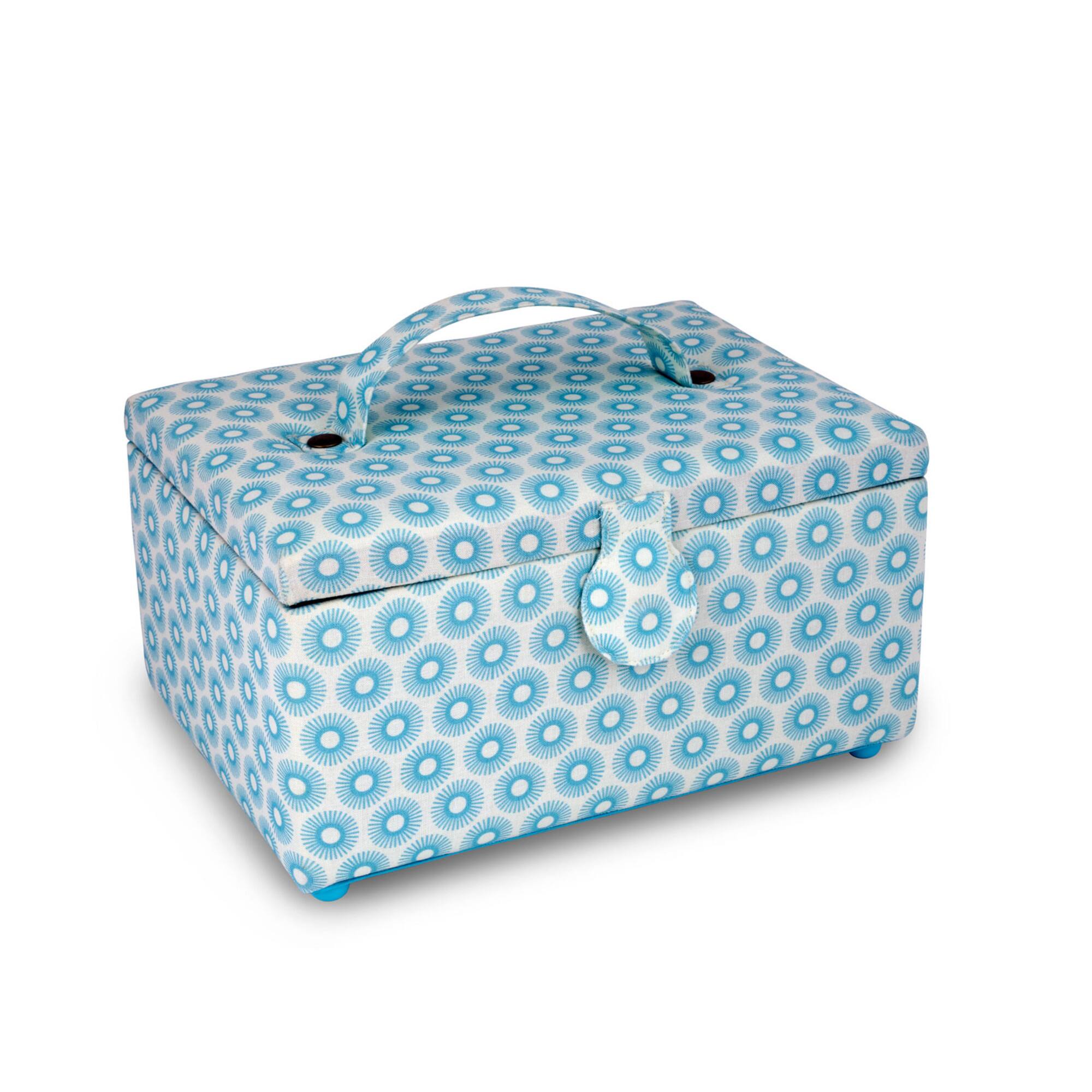 Dritz® Blue Retro Small Rectangular Sewing Basket